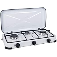Cocina de Gas portatil 3 Fuegos Camping terraza Jardin para propano y butano